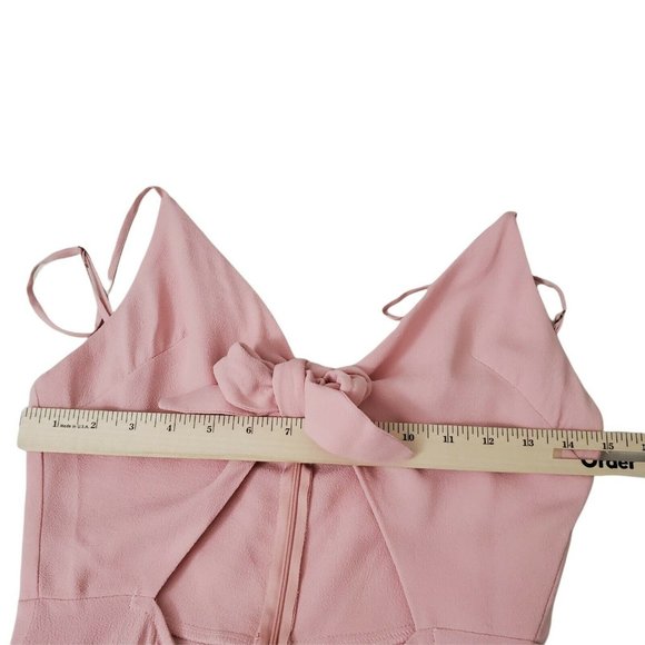Flynn Skye Bri Mini Dress Large Pink Cut Out Front Tie Barbiecore Sleeveless NEW - Picture 10 of 12